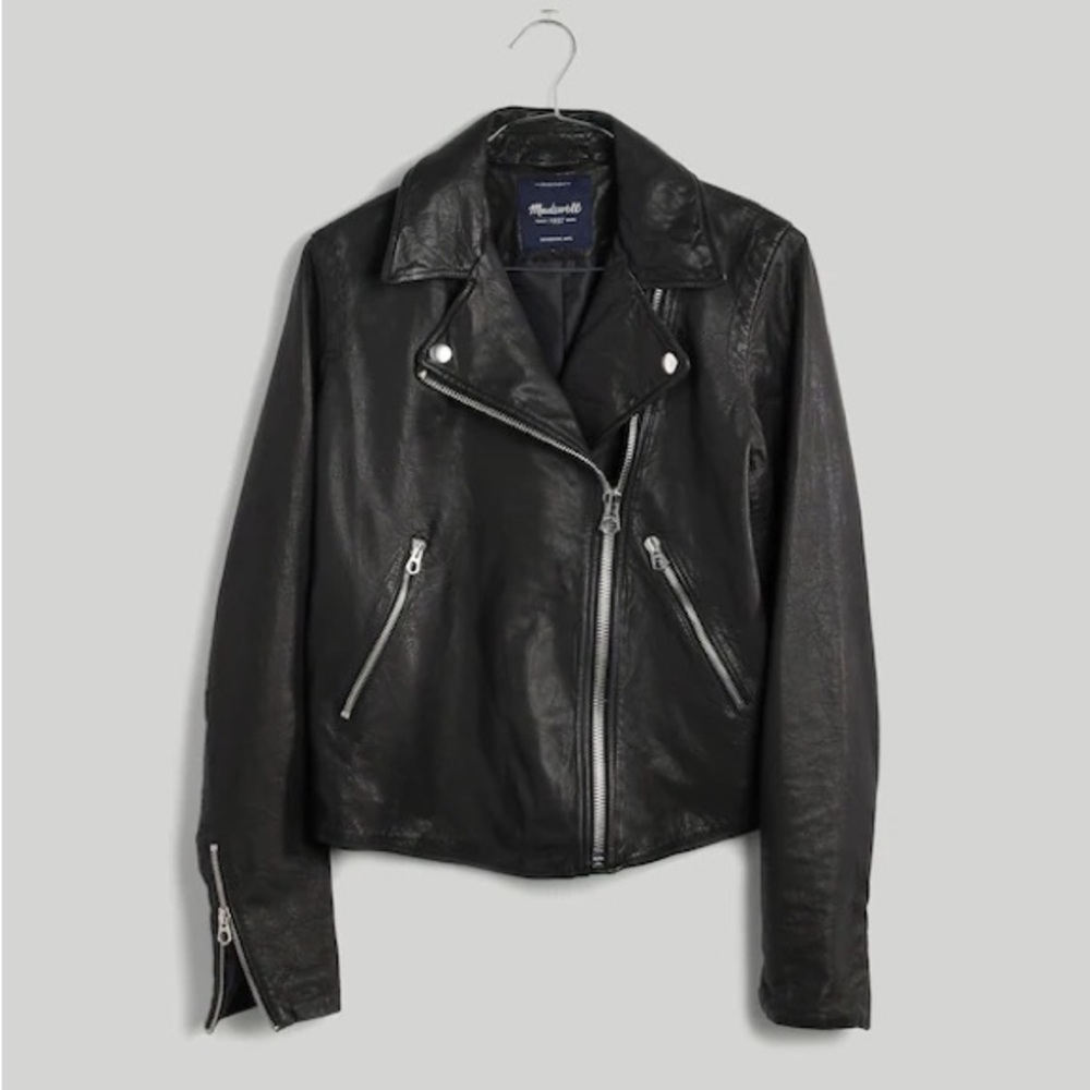 NWT Sold Out Madewell Black Leather Moto Jacket